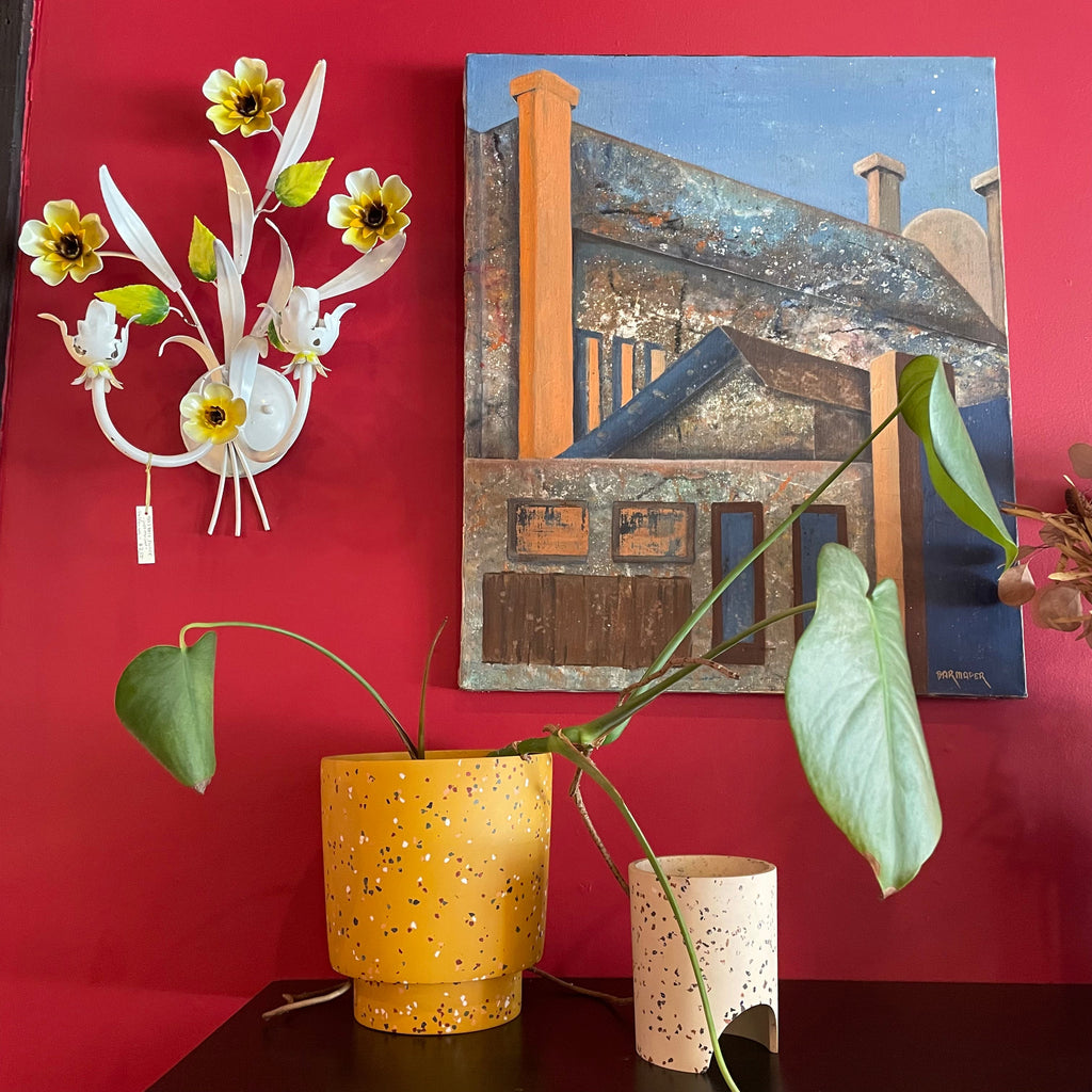 Vintage Italian Tole Floral Sconce