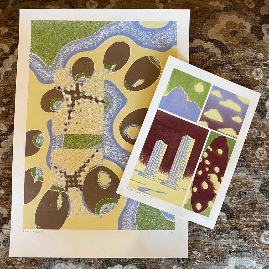 14" x 19.5" Green Orbs Art Print by Bianca Yvonne