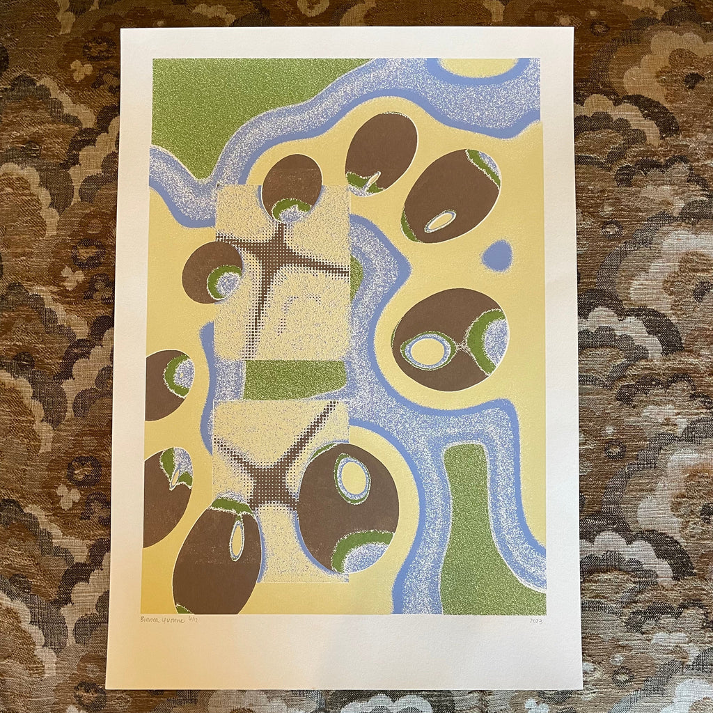 14" x 19.5" Green Orbs Art Print by Bianca Yvonne