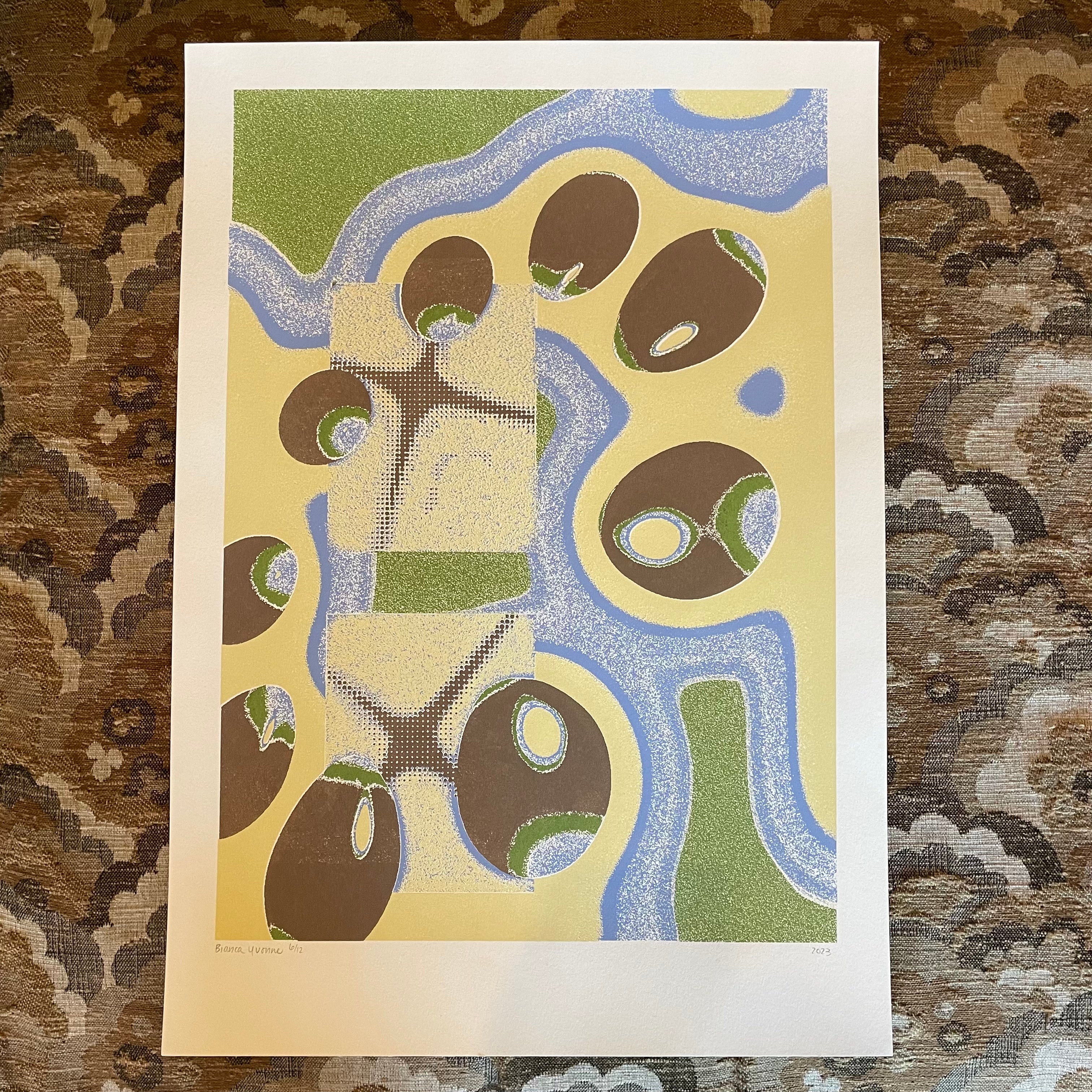 14" x 19.5" Green Orbs Art Print by Bianca Yvonne