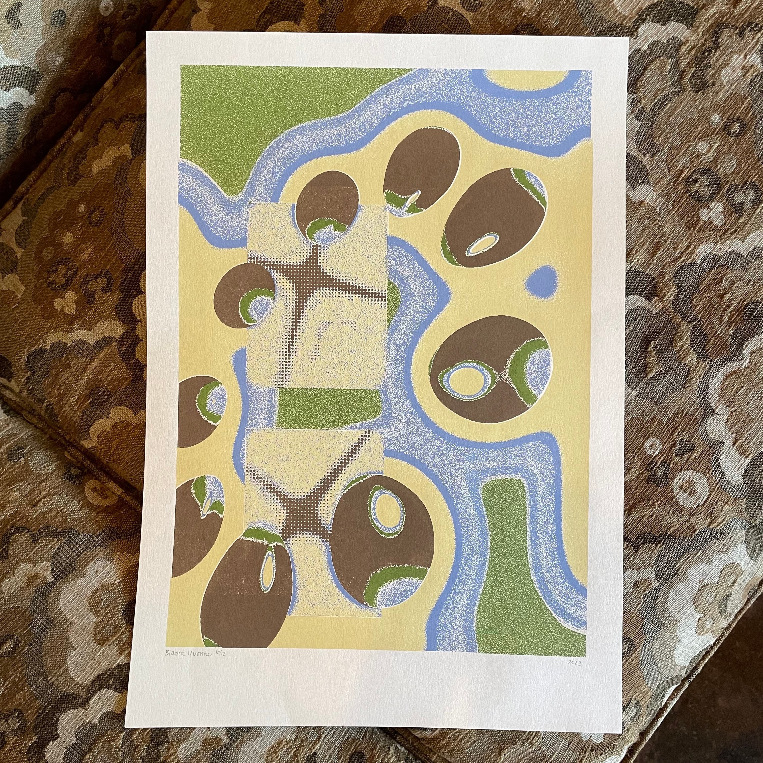 14" x 19.5" Green Orbs Art Print by Bianca Yvonne