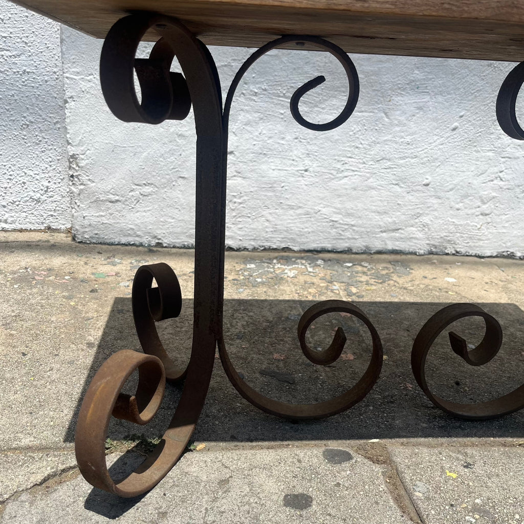 Vintage Tile and Iron Side Table