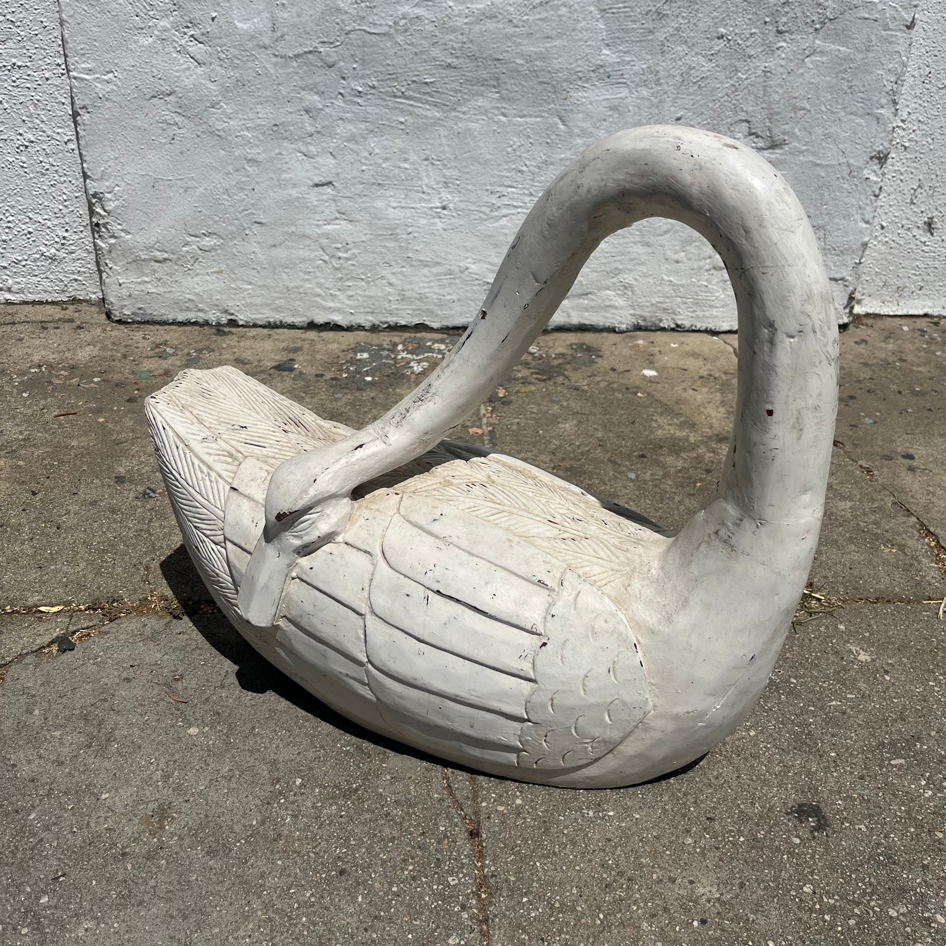 Vintage Wooden Swan
