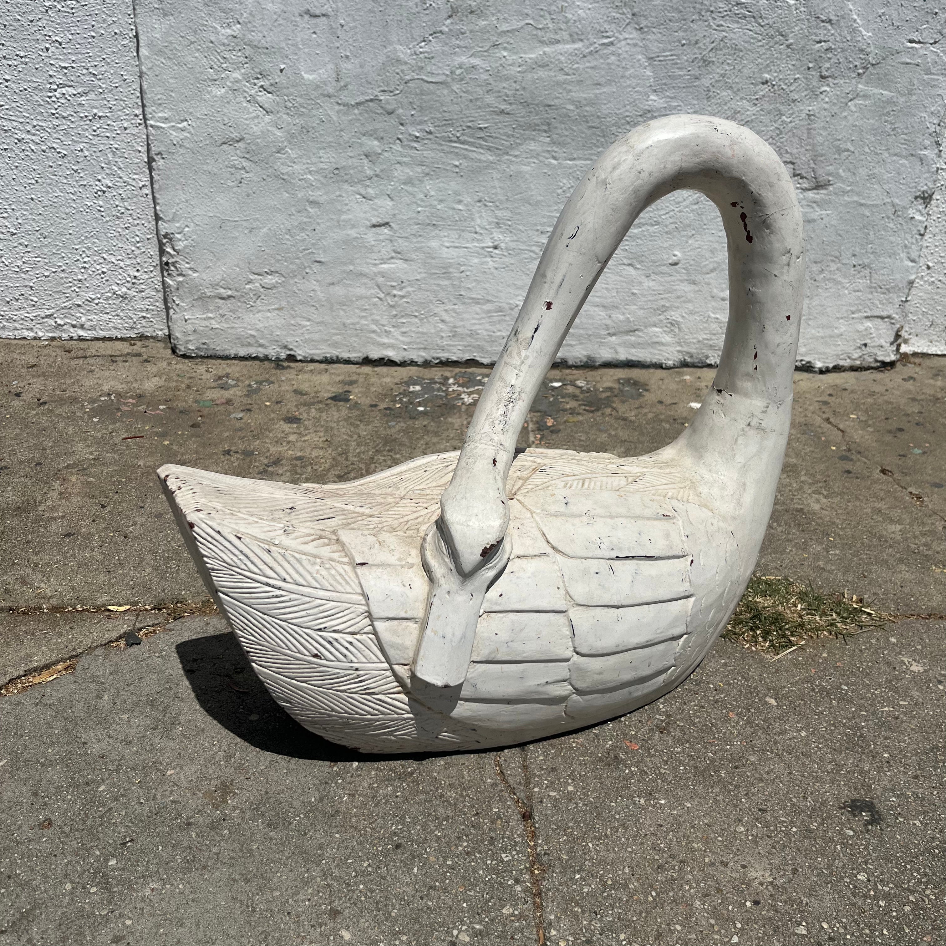 Vintage Wooden Swan