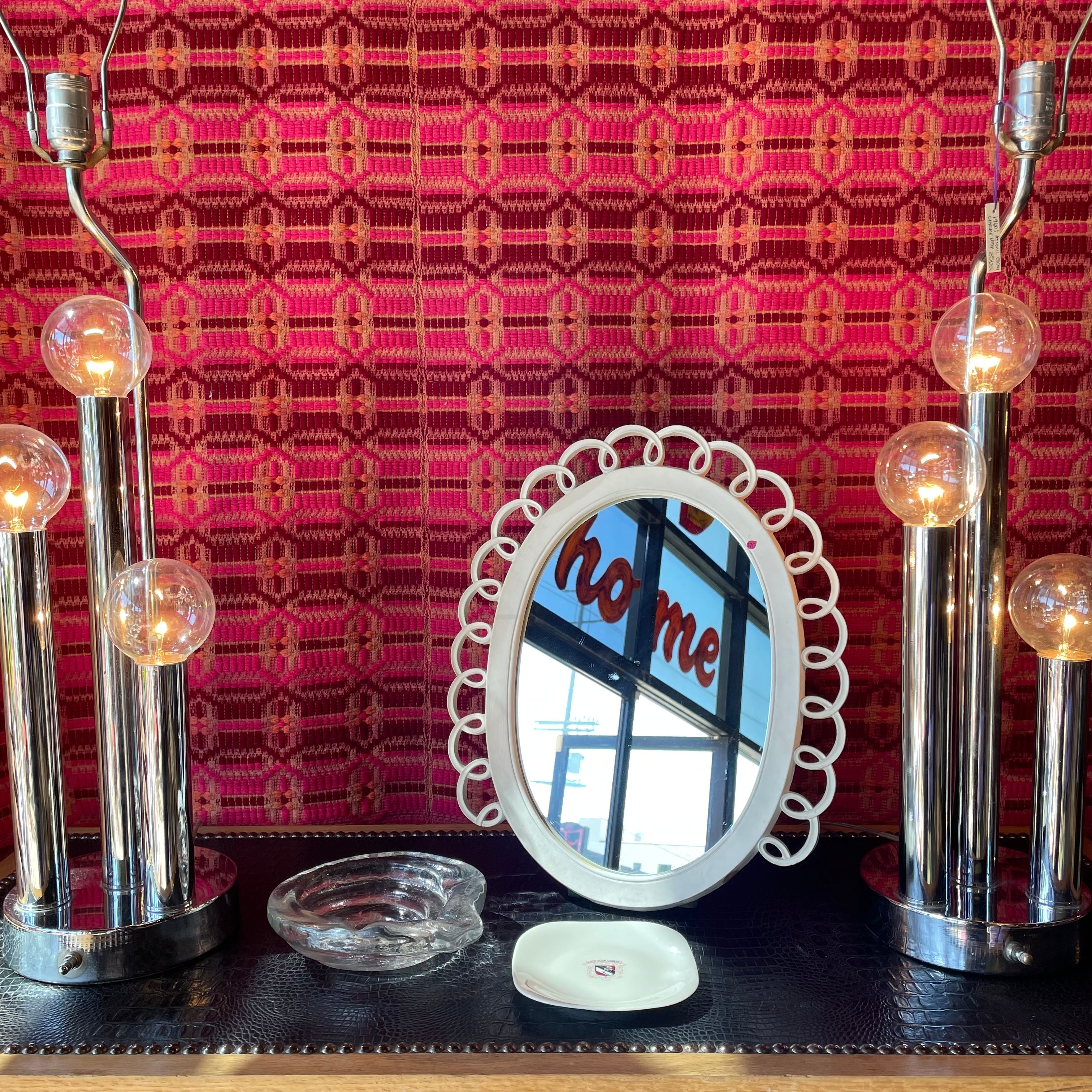 1940's Antique Wooden Tabletop Mirror