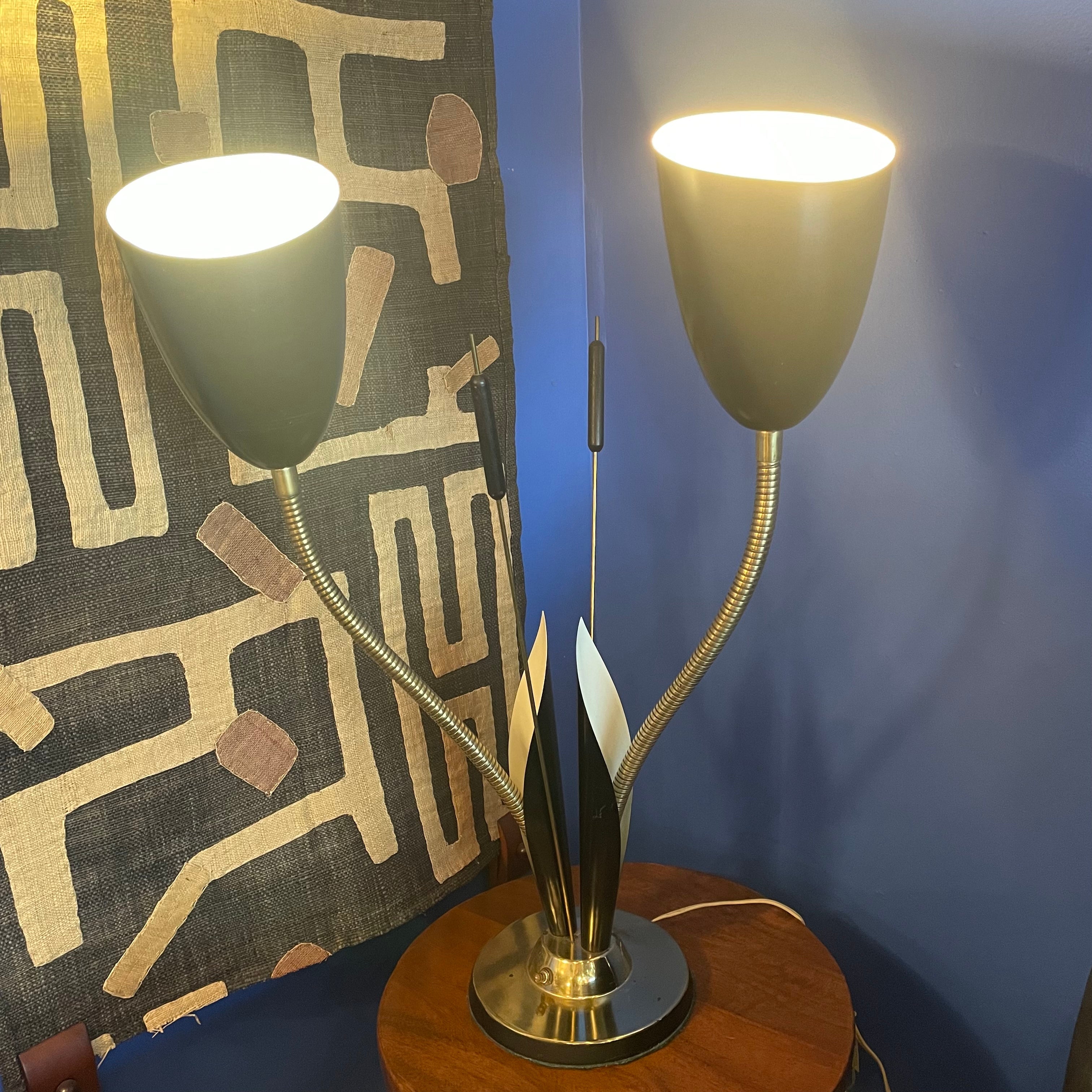 Vintage Gooseneck Calla Lily Lamp