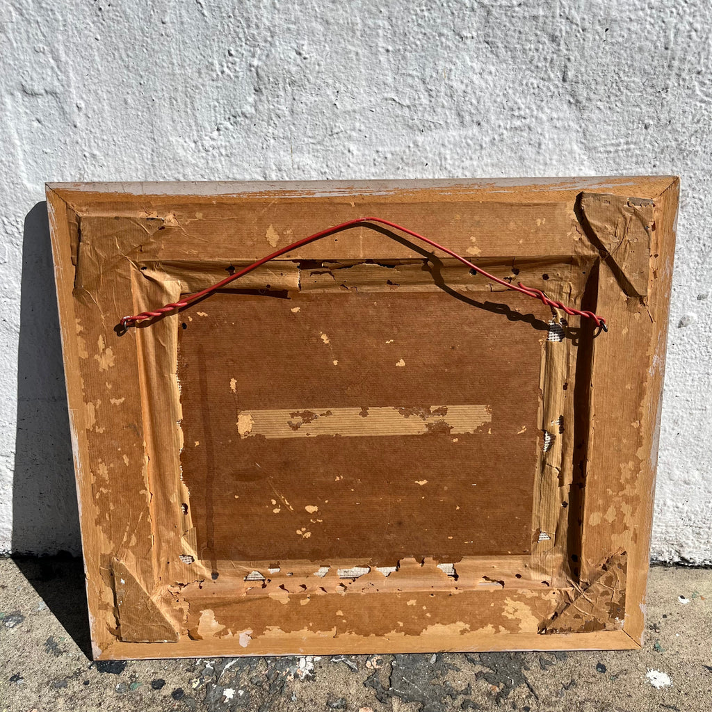 Antique Framed Needlepoint Still Life - 18.5" x 15.5"