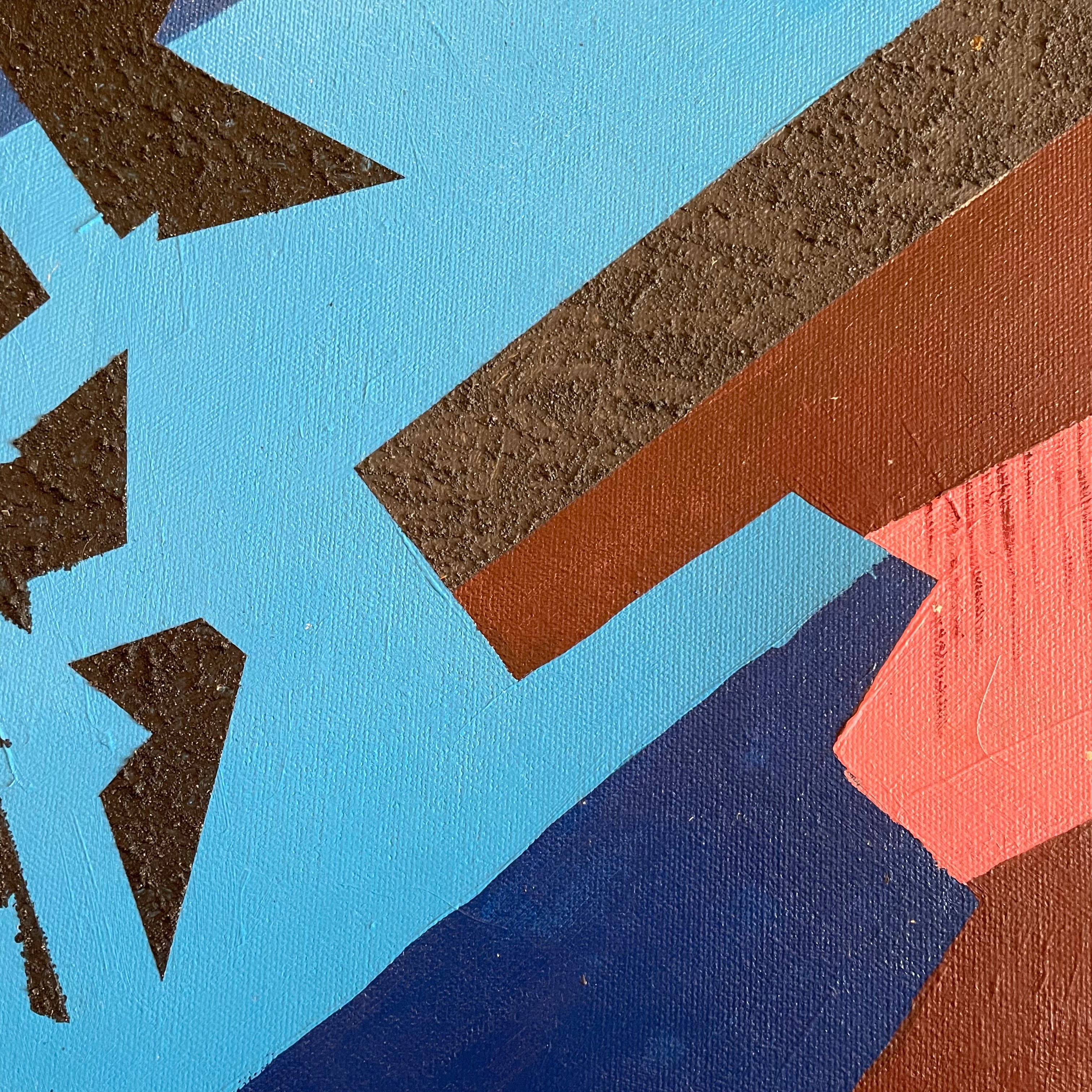 1970's Framed Abstract Painting : Acrylic on Canvas