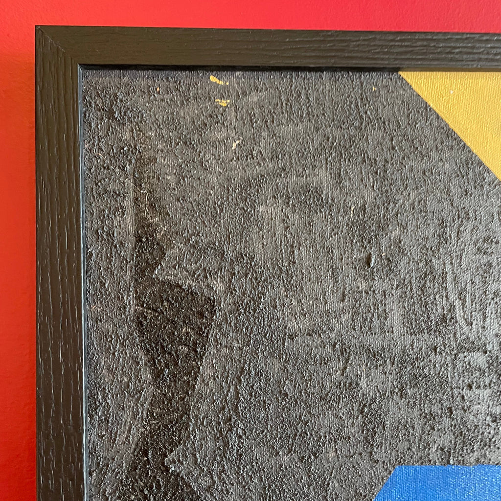 1970's Framed Abstract Painting : Acrylic on Canvas