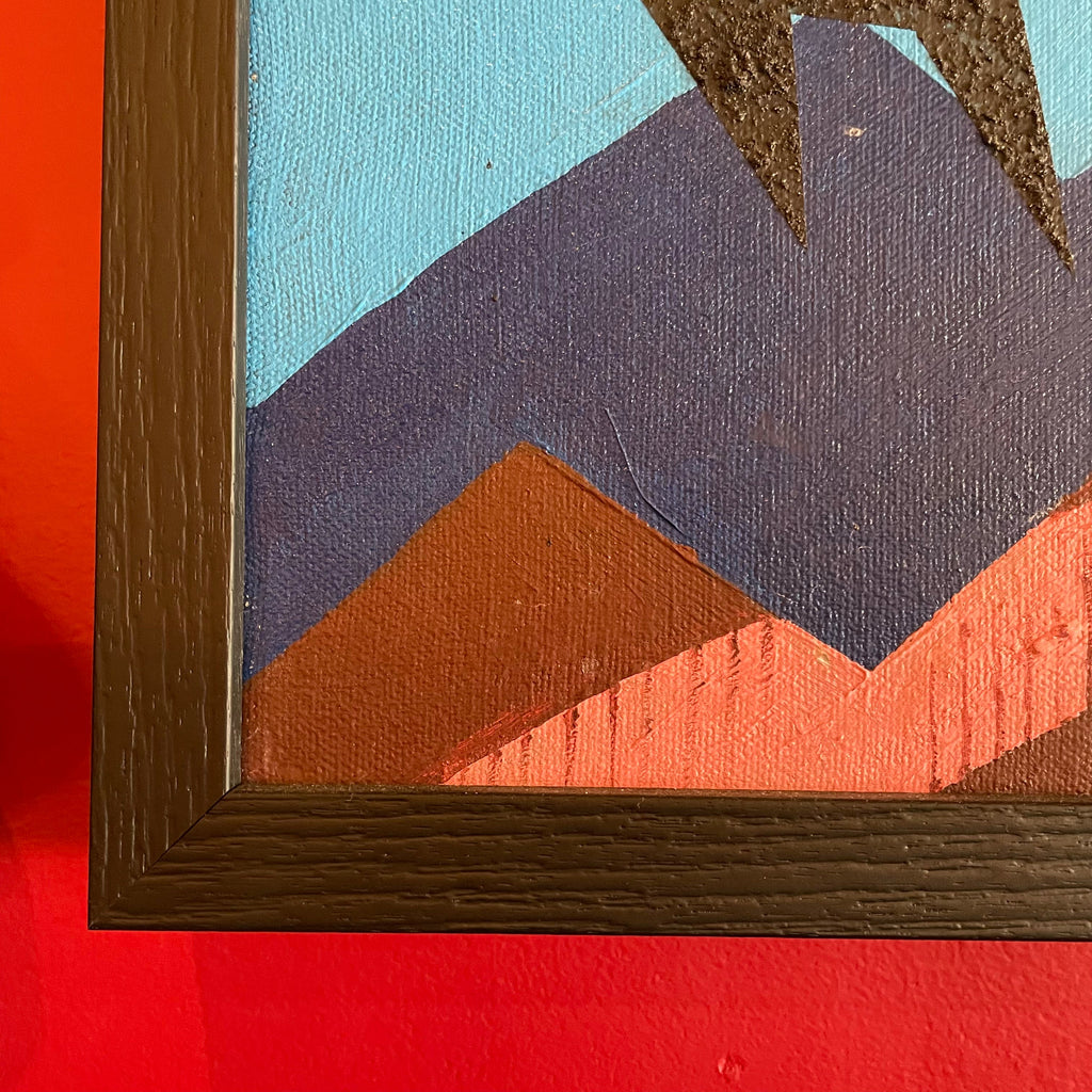 1970's Framed Abstract Painting : Acrylic on Canvas