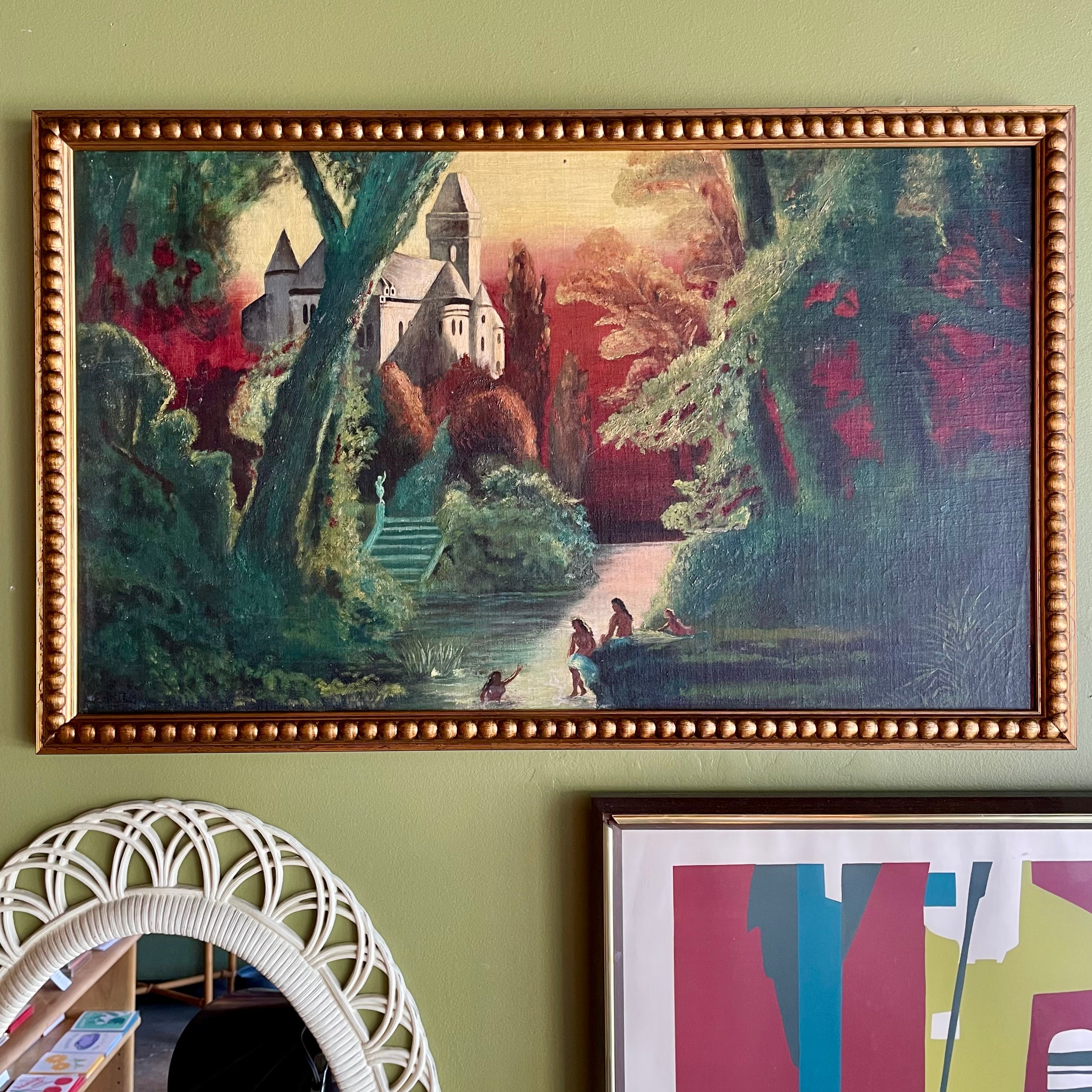 Antique Tahitian Oil Painting - 32" x 20"