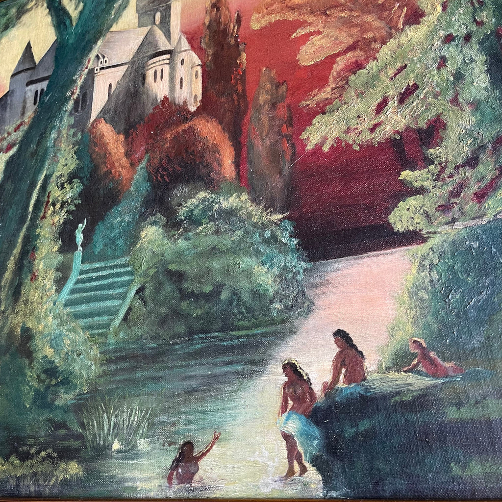 Antique Tahitian Oil Painting - 32" x 20"