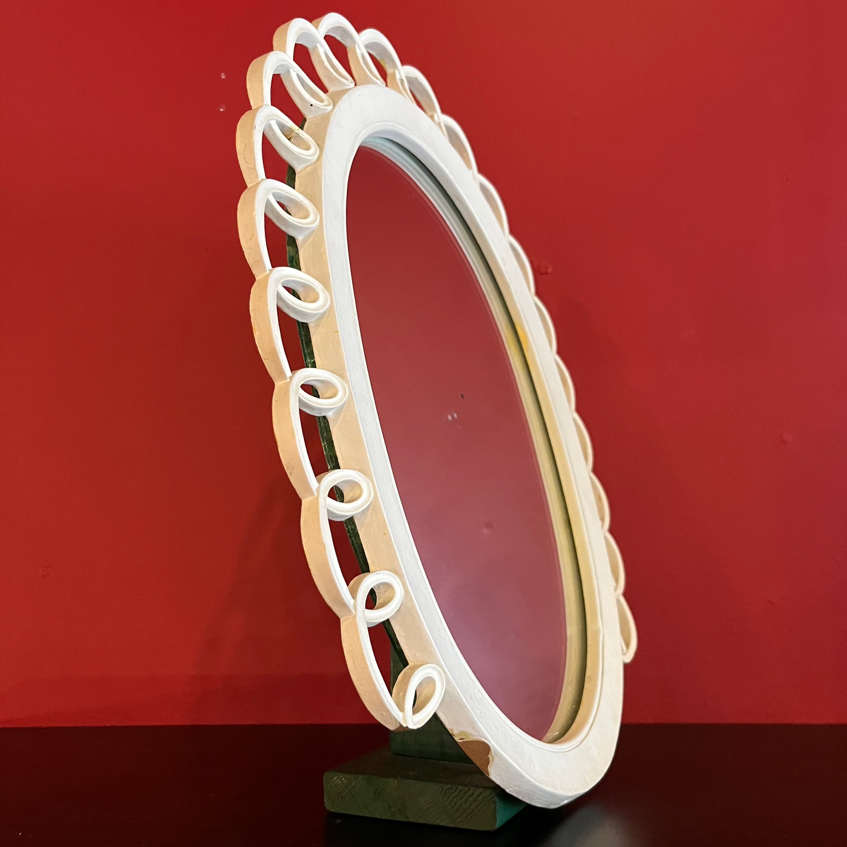 1940's Antique Wooden Tabletop Mirror