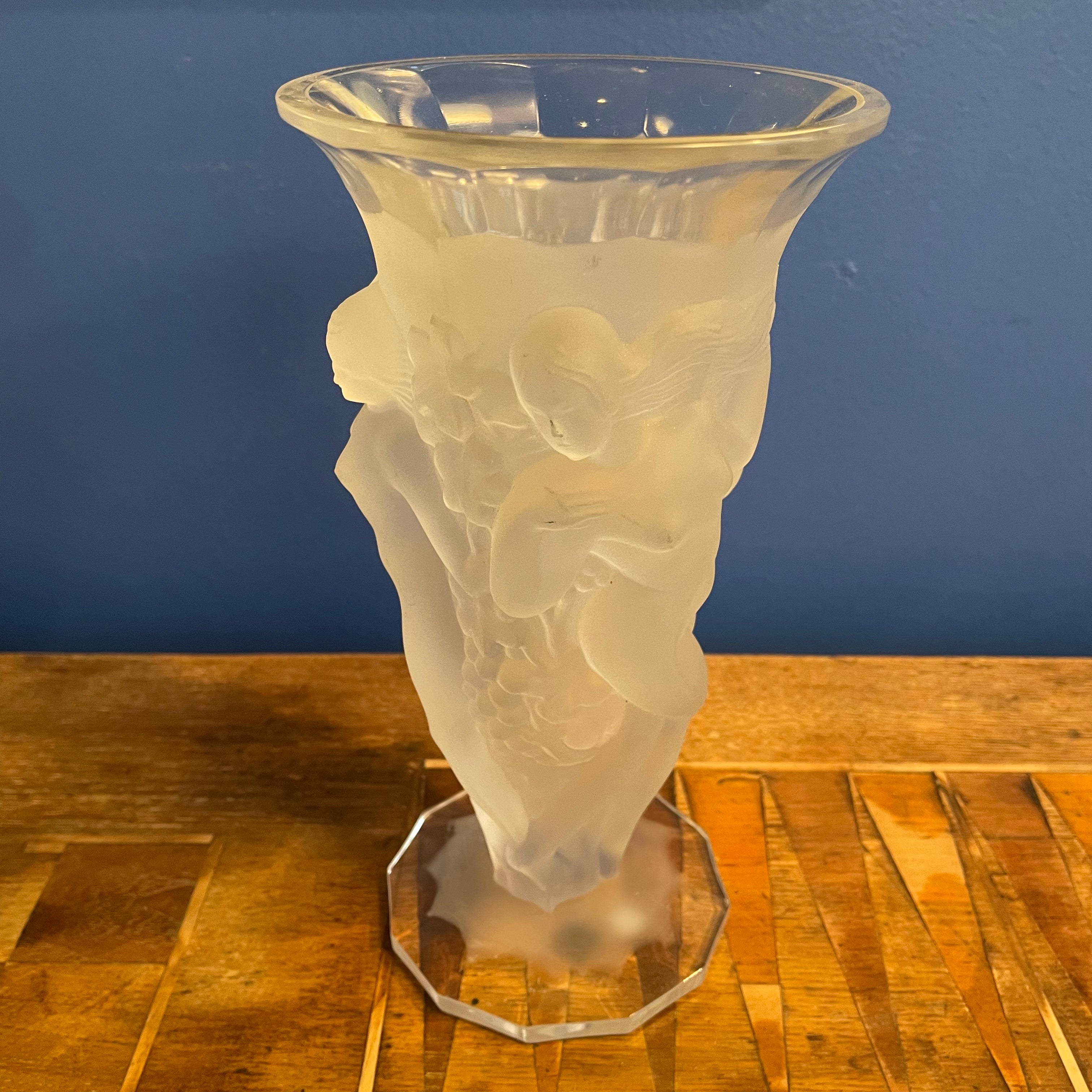 1930's Vintage Bohemian Crystal Vase by Desna