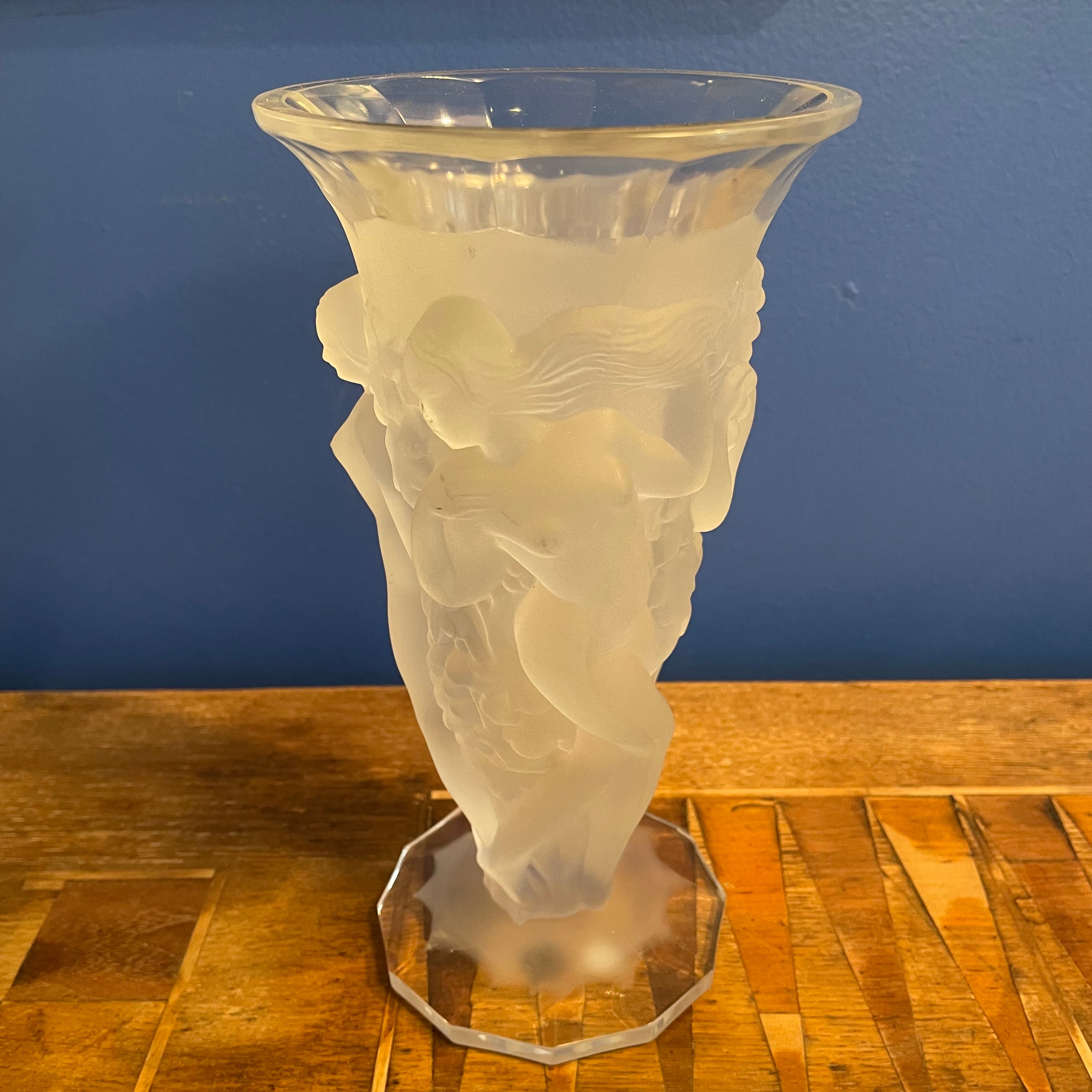 1930's Vintage Bohemian Crystal Vase by Desna