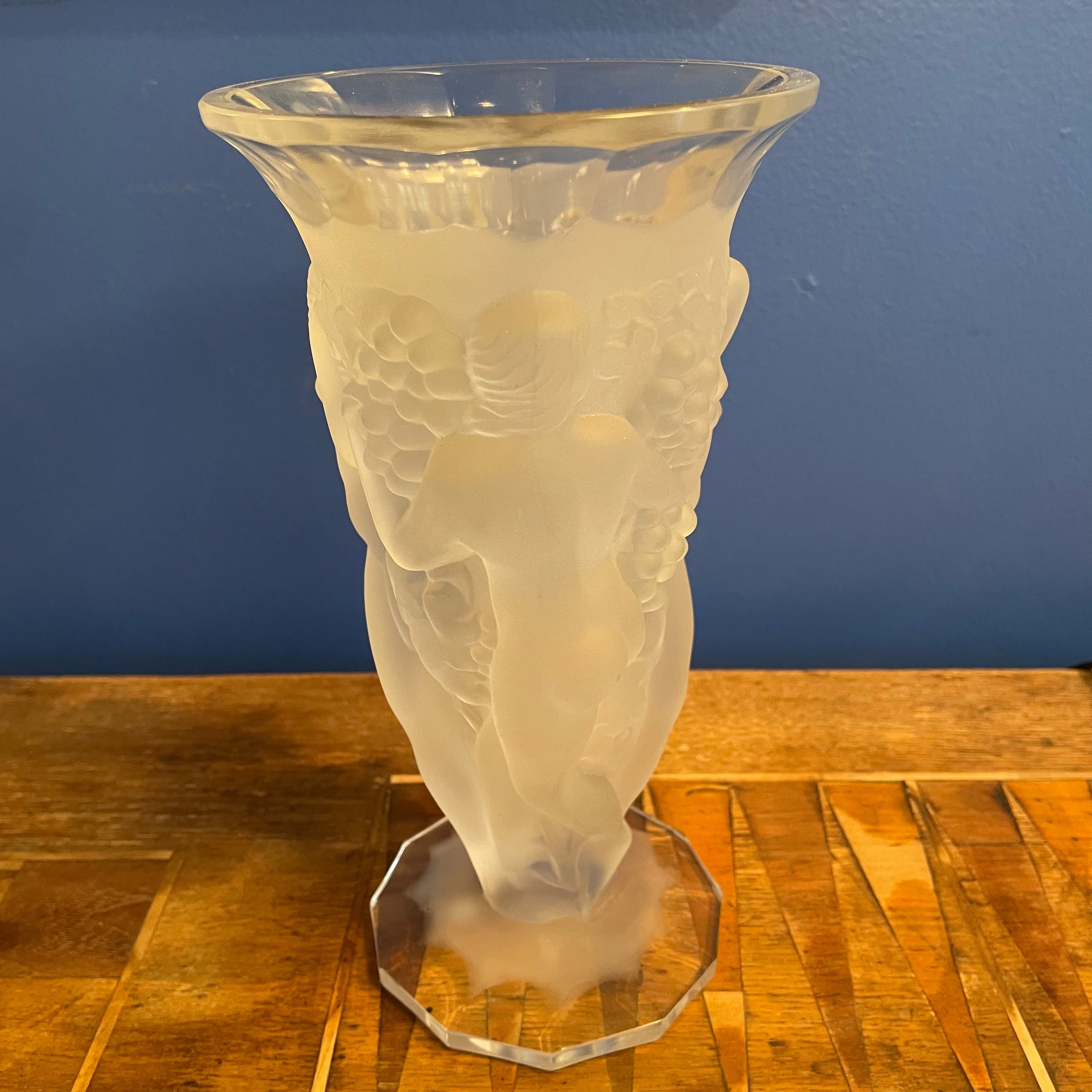 1930's Vintage Bohemian Crystal Vase by Desna
