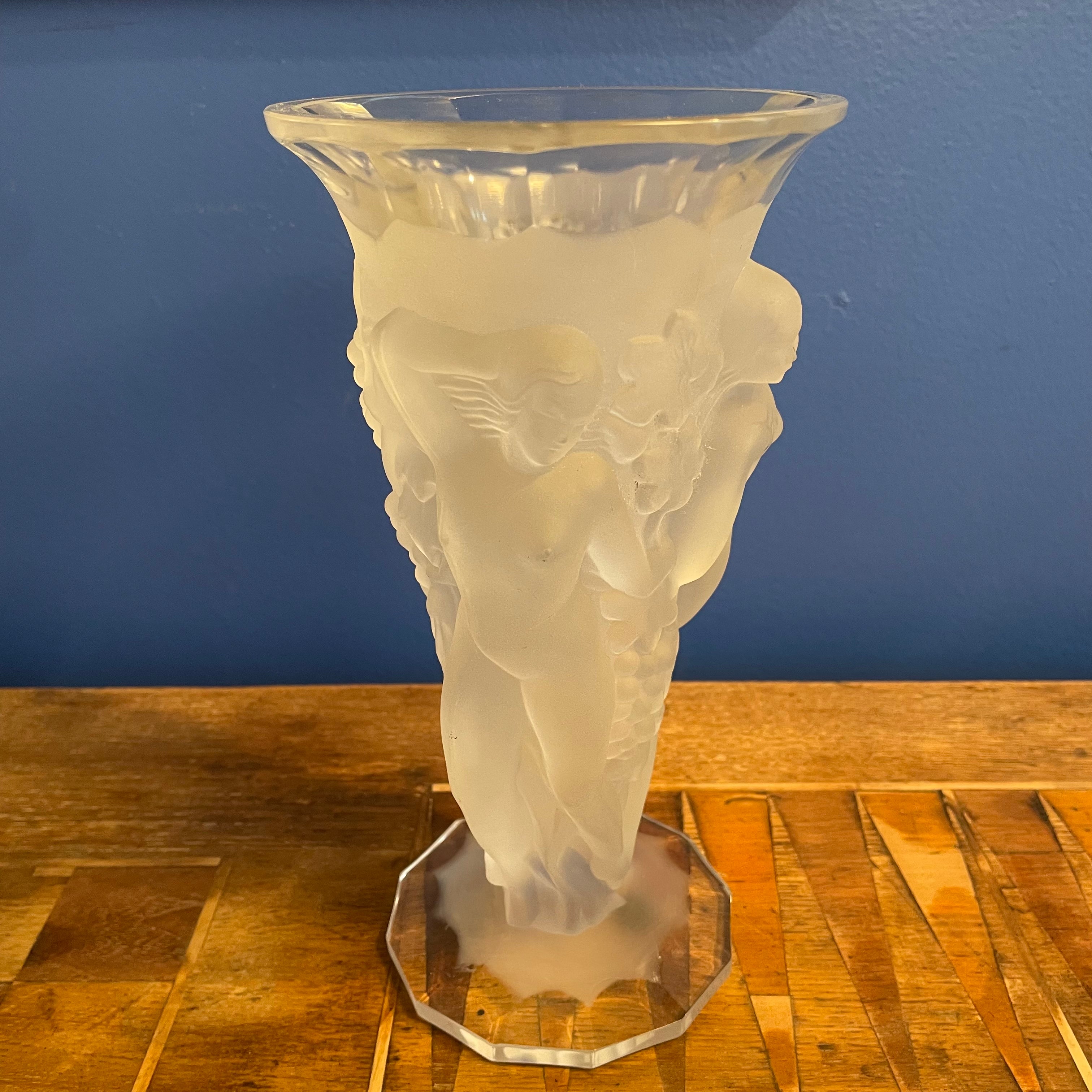 1930's Vintage Bohemian Crystal Vase by Desna