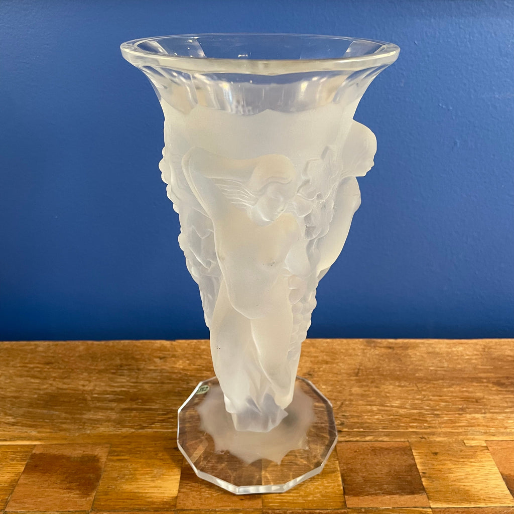 1930's Vintage Bohemian Crystal Vase by Desna