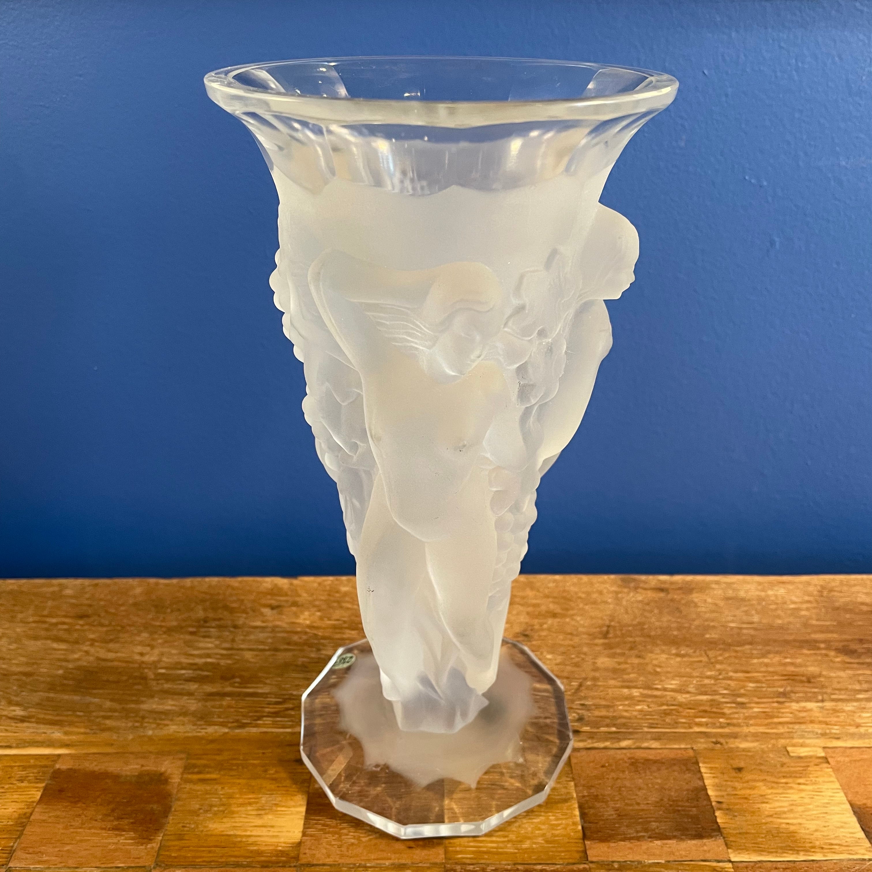 1930's Vintage Bohemian Crystal Vase by Desna