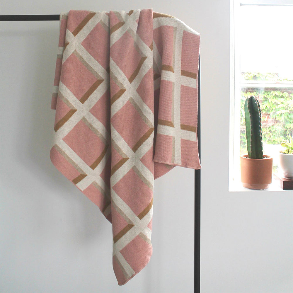 "Windowpane" Recycled Cotton Throw by Happy Habitat