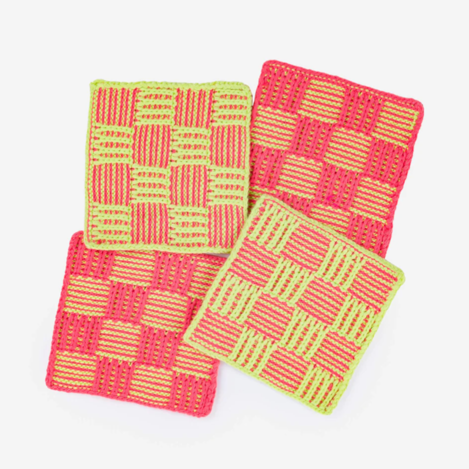 "Checkerboard" Knit Coaster Set by Verloop