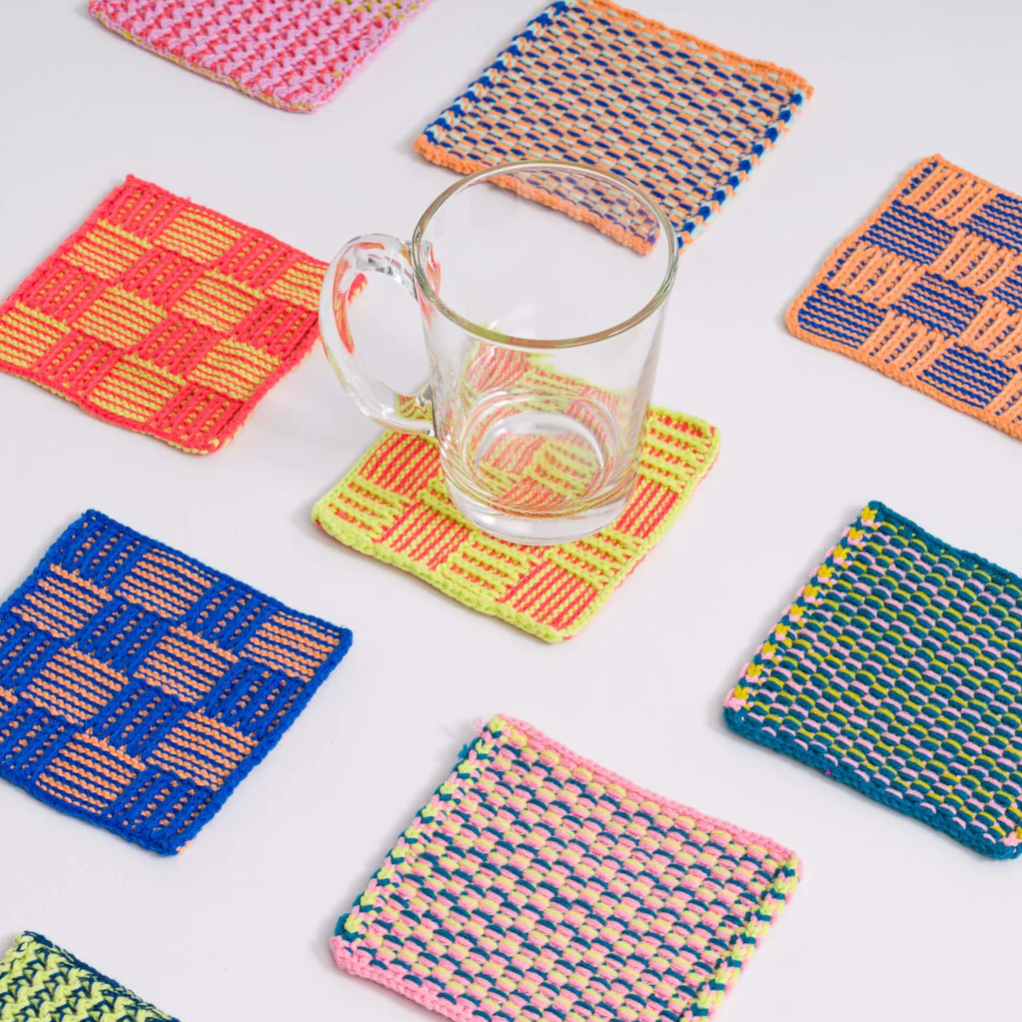 "Checkerboard" Knit Coaster Set by Verloop