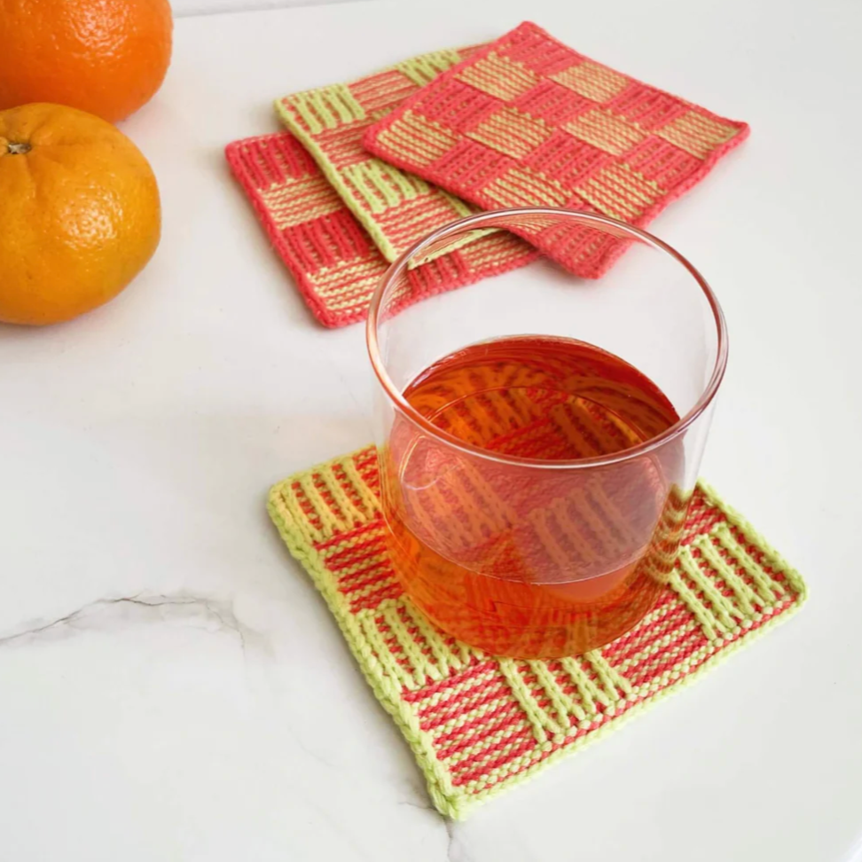 "Checkerboard" Knit Coaster Set by Verloop