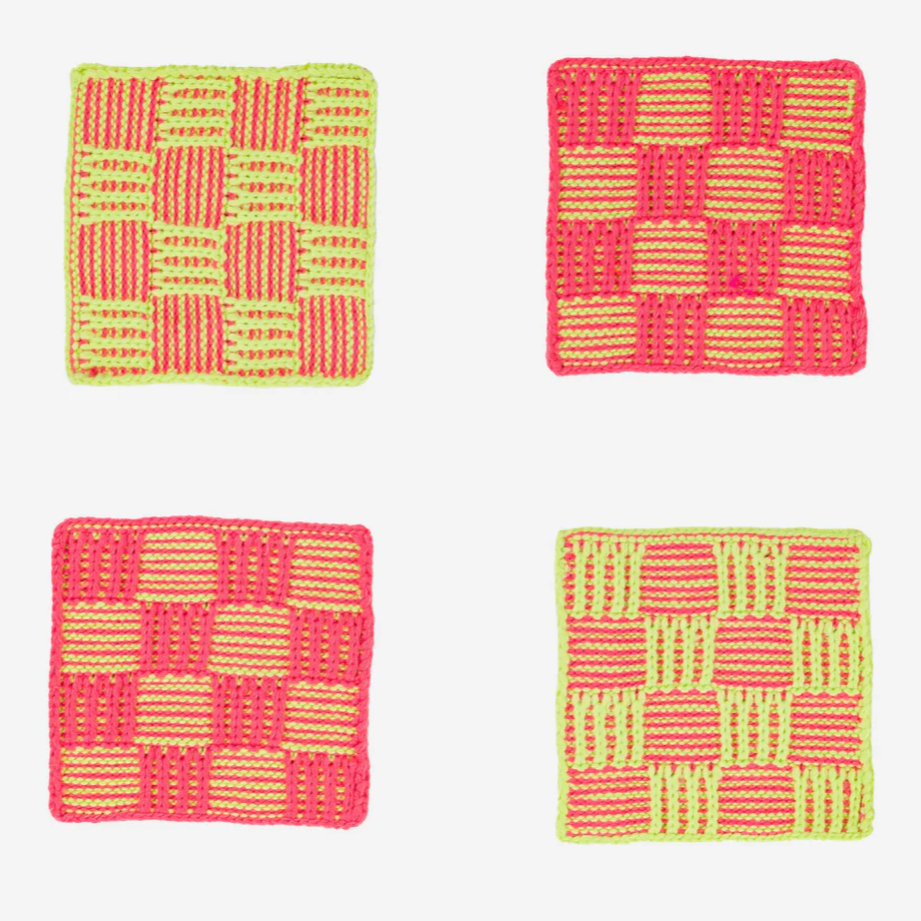 "Checkerboard" Knit Coaster Set by Verloop