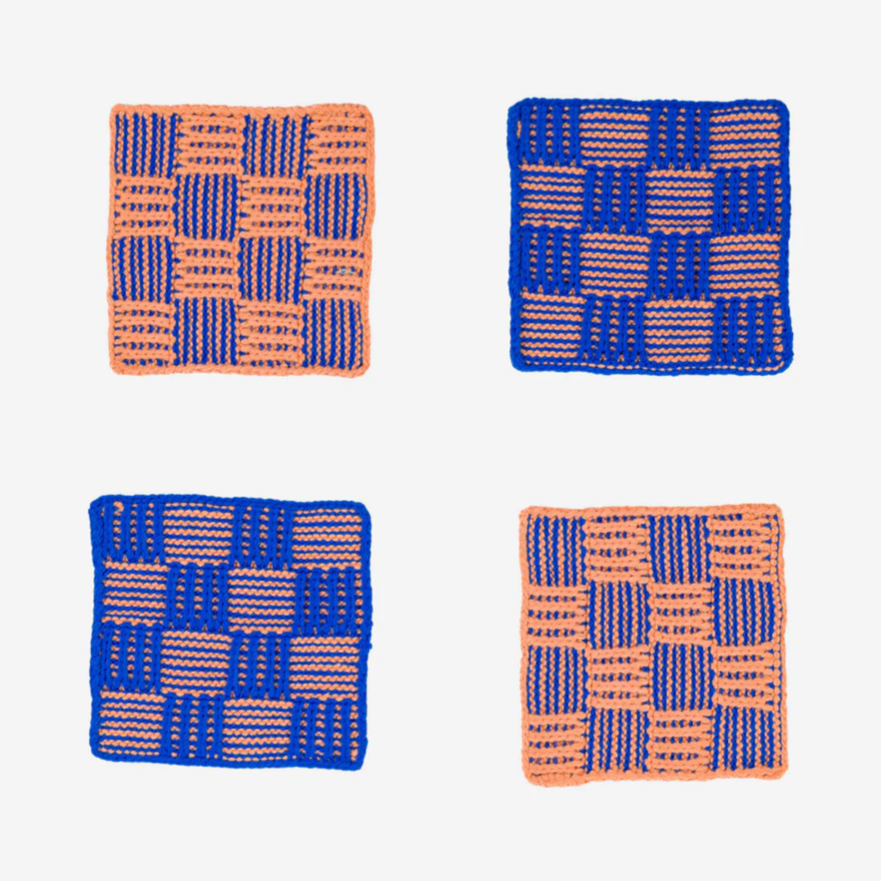 "Checkerboard" Knit Coaster Set by Verloop