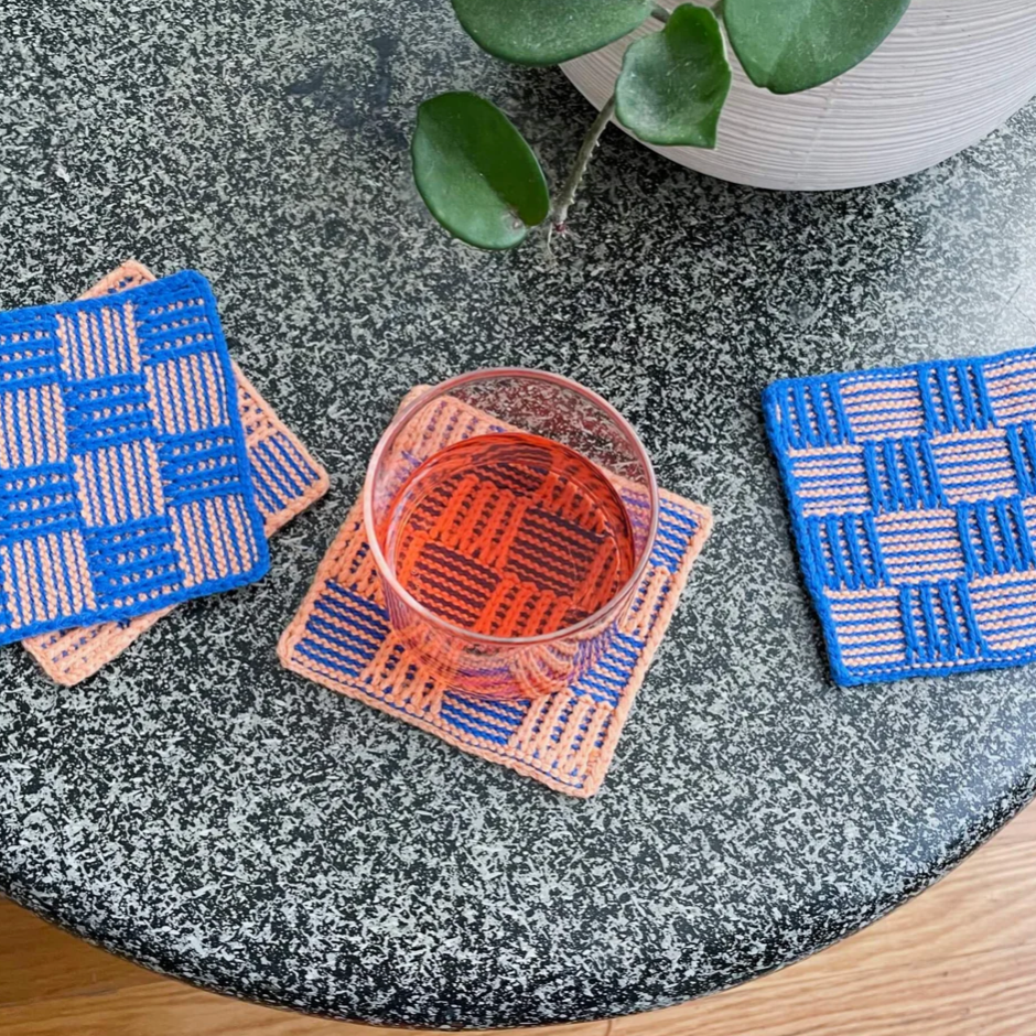 "Checkerboard" Knit Coaster Set by Verloop