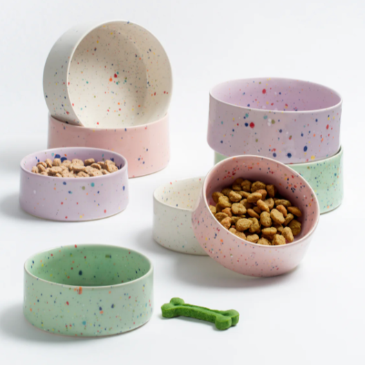 6.5" Speckled Ceramic Pet Bowl by Egg Back Home