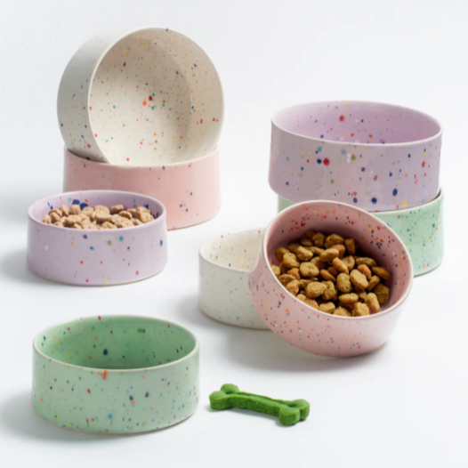 5.5" Speckled Ceramic Pet Bowl by Egg Back Home