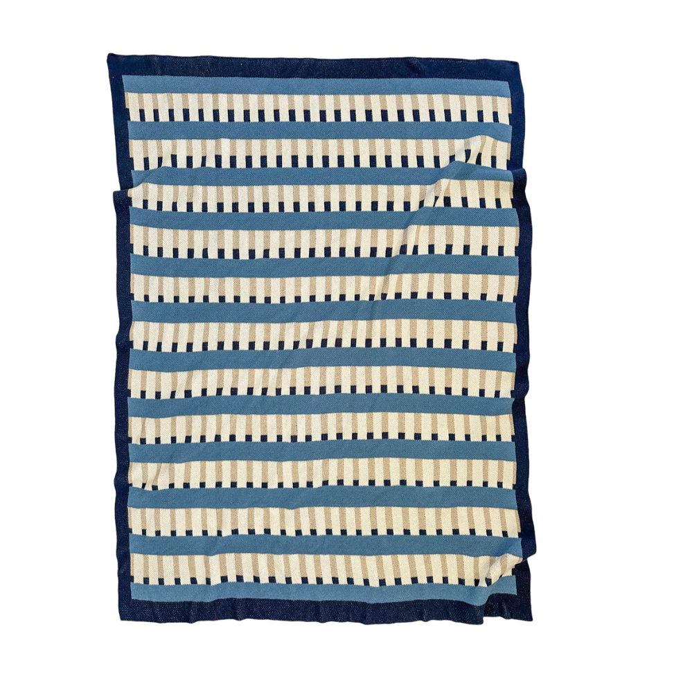 "Tatami" Recycled Cotton Throw by Happy Habitat