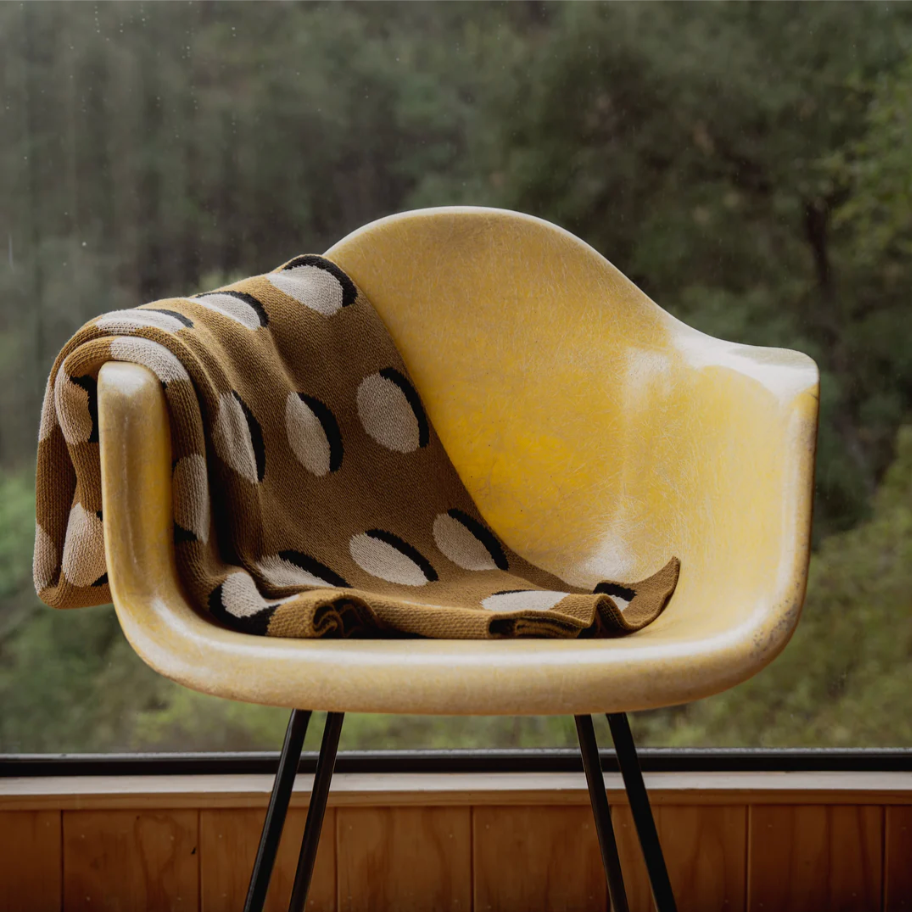 "Eclipse" Recycled Cotton Throw by Happy Habitat