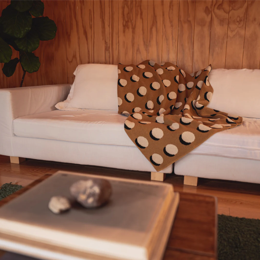 "Eclipse" Recycled Cotton Throw by Happy Habitat