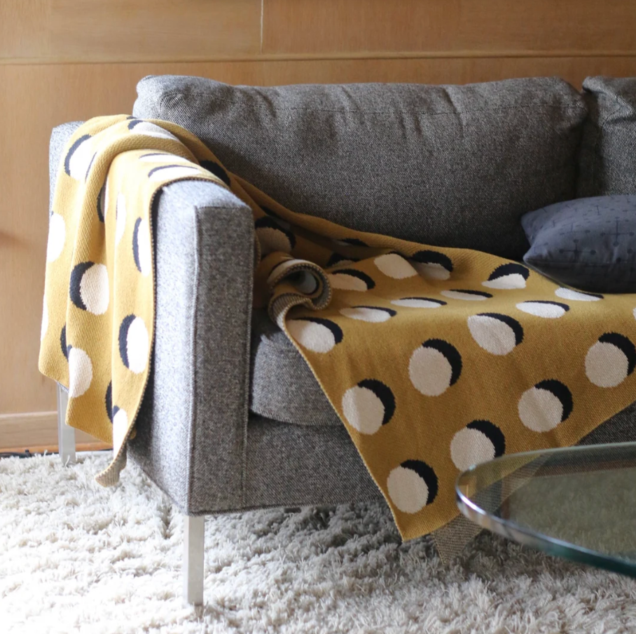 "Eclipse" Recycled Cotton Throw by Happy Habitat