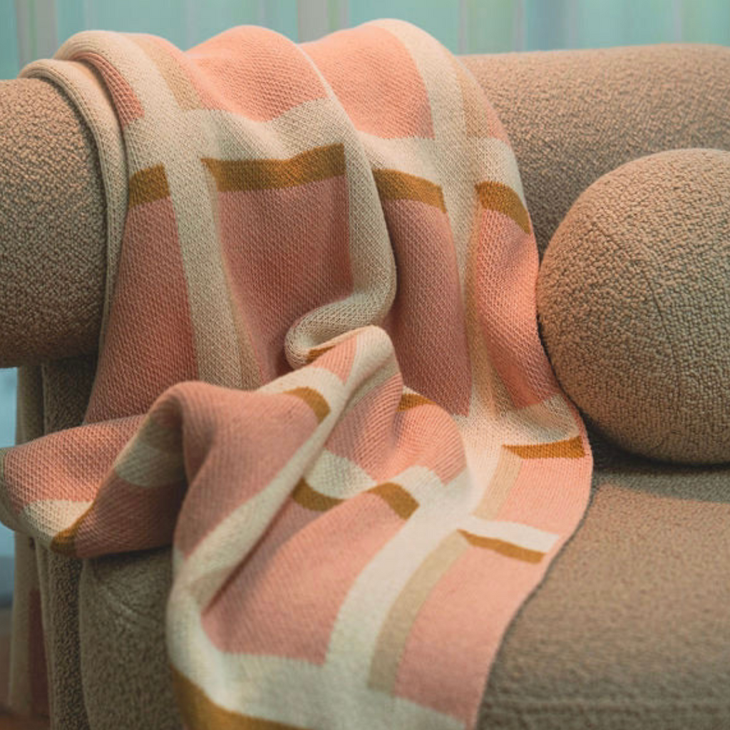 "Windowpane" Recycled Cotton Throw by Happy Habitat