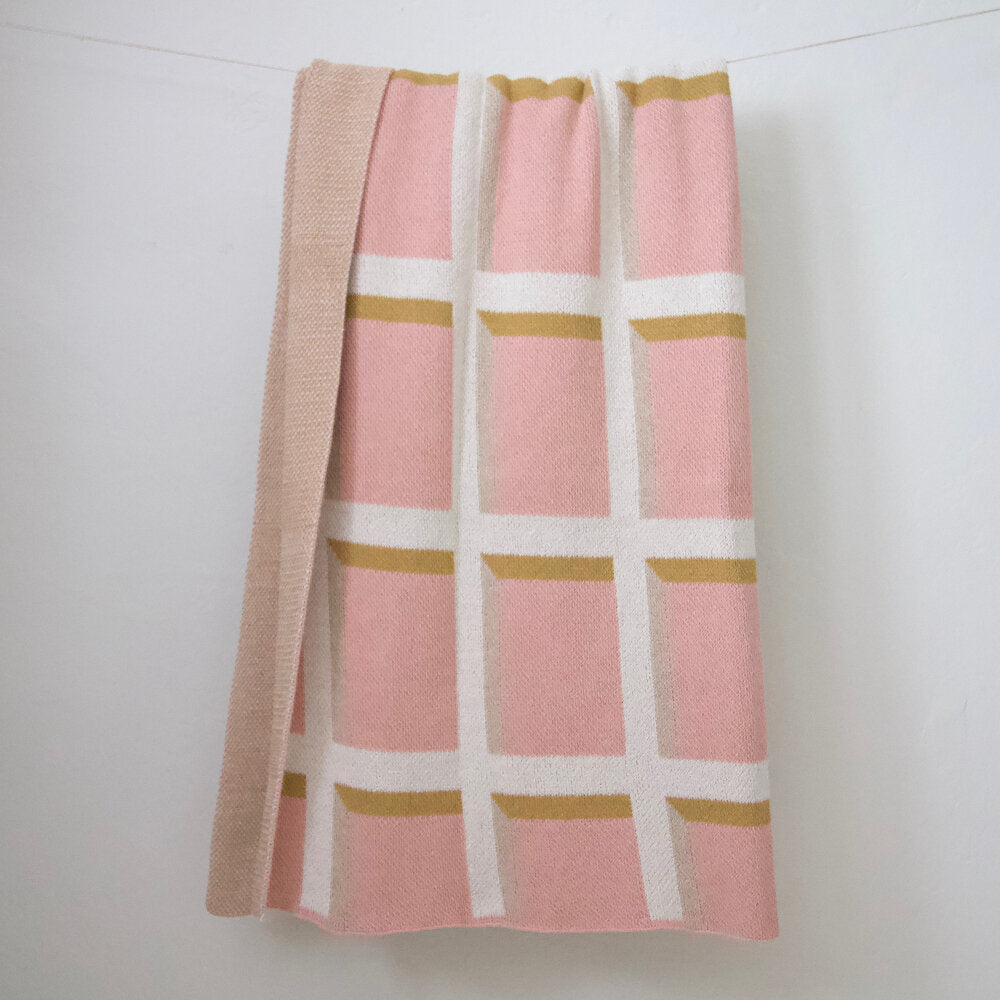 "Windowpane" Recycled Cotton Throw by Happy Habitat